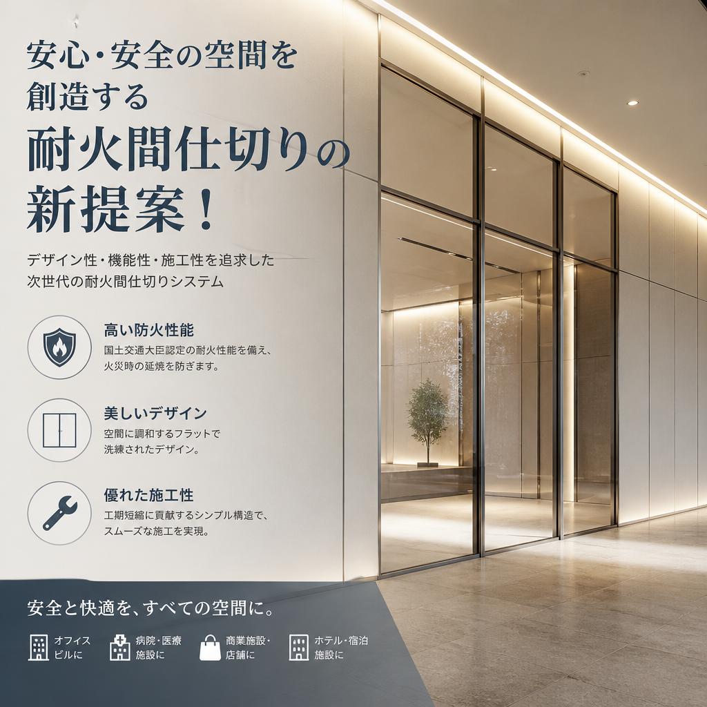 安心・安全の空間を創造する耐火間仕切りの新提案！