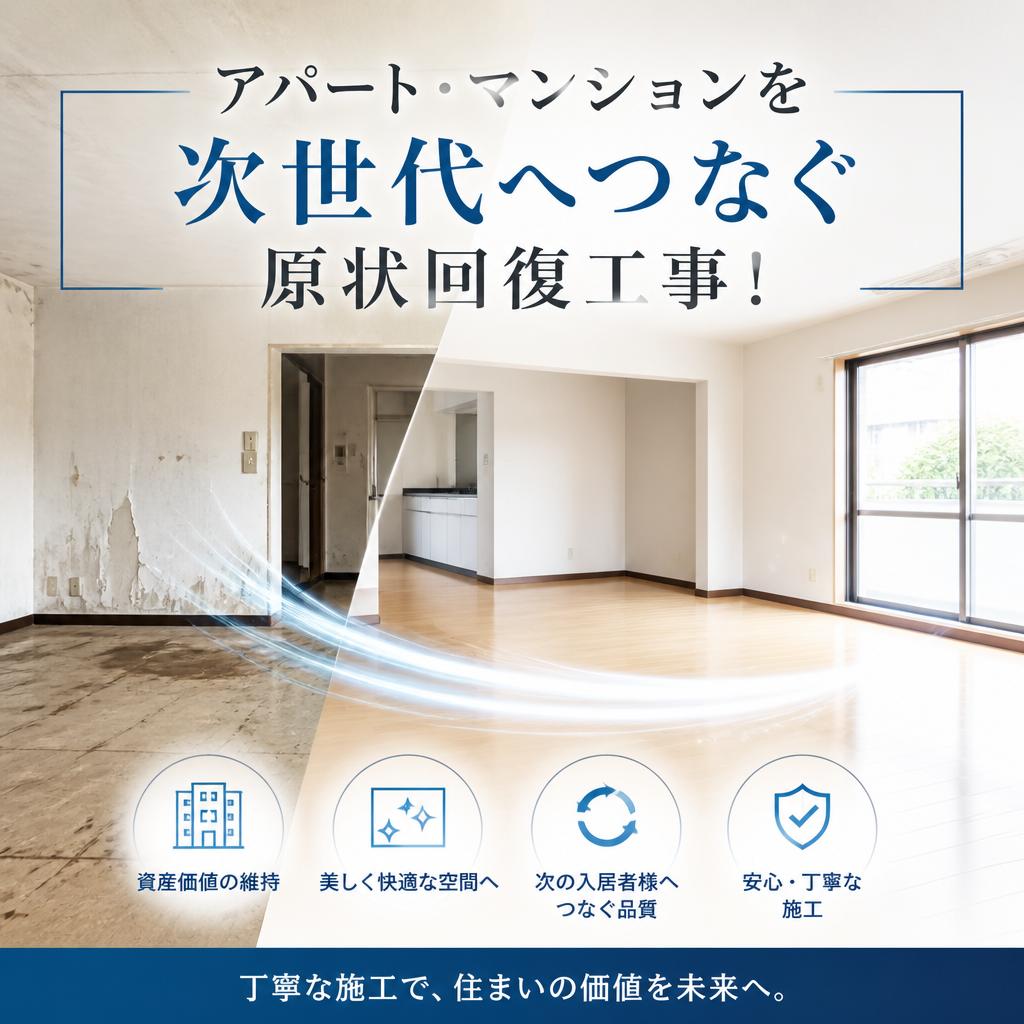 アパート・マンションを次世代へつなぐ原状回復工事！