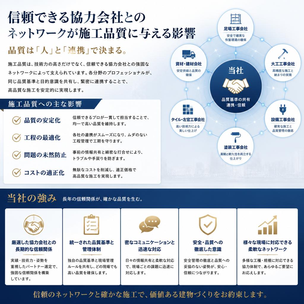 協力会社との連携がもたらす信頼性